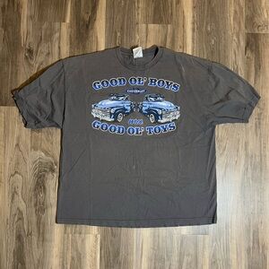 Vintage Y2K Chevrolet Men T-Shirt Gray Graphic Good Ol Boys Chevy Trucks Alstyle